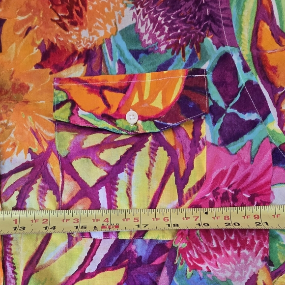 Lauren Ralph Lauren Vibrant Tropical Pribt Top Size XXL - Picture 7 of 11